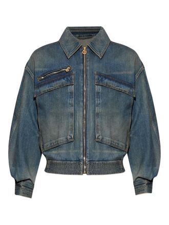 Versace zip-up denim jacket - men - Cotton - 48 - Blue