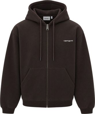 Carhartt Work in Progress White Wide-Fit Hooded Fleece Jacket