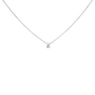 House of Brilliance 14K White Gold 1/2 Cttw Pear Shape Lab Grown Diamond Solitaire Pendant Necklace at Nordstrom