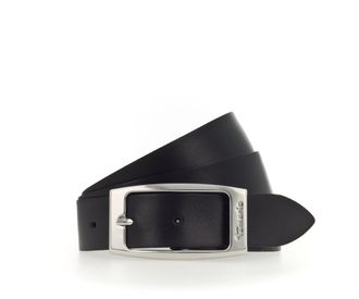 Tamaris Lederg&uuml;rtel TAMARIS, Damen, Gr. 11,5, schwarz, Rindsleder, unifarben, Basic, G&uuml;rtel Lederg&uuml;rtel, mit gl&auml;nzender Schliesse in tollen Basic-Farben