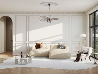 Vente-Unique Divano in Tessuto testurizzato Beige - Angolo a destra - POGNI