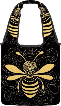 Generic 877819_3 Reversible Canvas Shoulder Tote - Double-Sided Print, 12oz Cotton, 27cm Drop, Fold-Flat Bag for Travel, Shopping, Street Outings