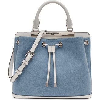 Karl Lagerfeld Evelina Denim Bucket in Light Denim at Nordstrom