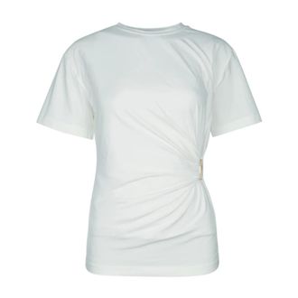 Pinko T-Shirts, female, White, Size: XS Mary Maglia Jersey Cotone