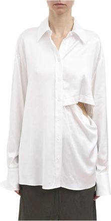 Andrea Ya'aqov Camicia Over in Viscosa - Dames - Overhemden - Wit - S - Overhemden