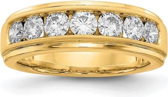 Diamond2Deal 10k Yellow Gold Lab Grown Diamond Wedding Band Ring 1.5Ct Clarity- VS Color- G-H