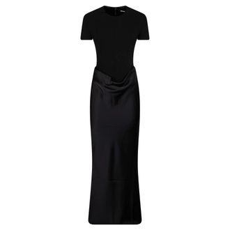Rotate Capsleeve Draped Maxi - Dames - Avondkleed - Zwart - XS - Kleedjes