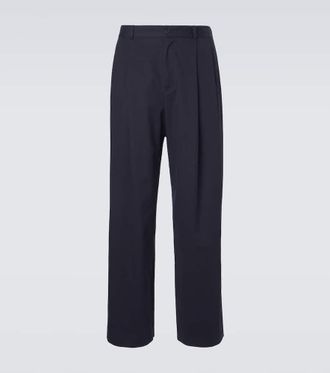 The Row Tibor cotton and cashmere straight pants