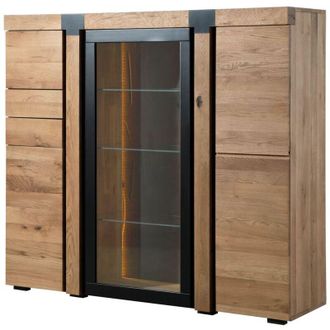 Massivmoebel24 Credenza in legno di Quercia selvatica 161x45x144 oliato / naturale rotterdam 101