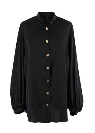 Escada Black Silk Oversize Shirt Size S