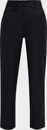 Anna Quan Juliette Slim-Straight Crop Pants