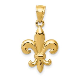 Diamond2Deal 14k Yellow Gold Polished Fleur de Lis Pendant