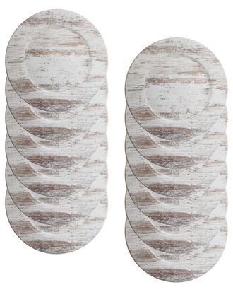 American Atelier Dnu American Atelier Set Of 12 Birch Wood Finish Charger Plates