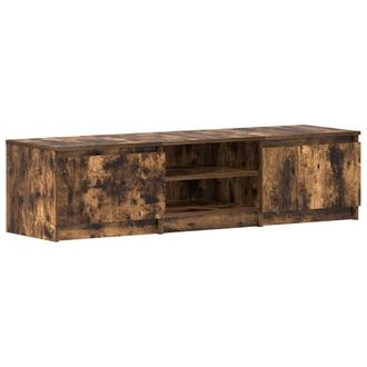 Berkfield Home TV Cabinet Smoked Oak 140x40x35.5 cm Engineered Wood in Brown