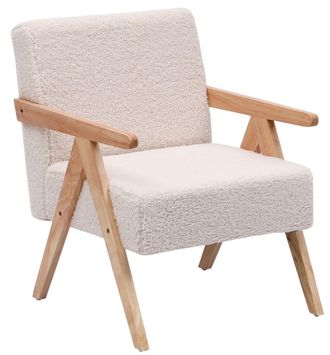 Nordlys Sill&oacute;n en madera y lana blanco