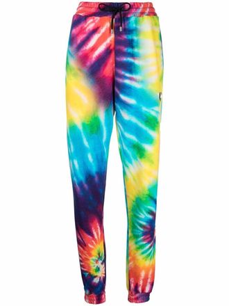 Philipp Plein Pantaloni sportivi con fantasia tie dye - Blu
