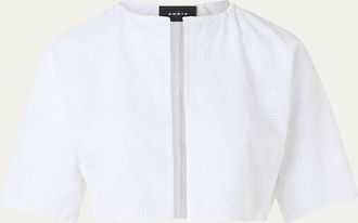 Akris Honora Orbit Broderie Anglaise Bolero Jacket