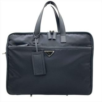 Prada Navy Nylon Saffiano Briefcase (Pre-Owned)