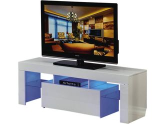 Habitat et Jardin Habitat Et Jardin - Mueble Tv Led Borda - 130 X 34 X 45 Cm - Blanco