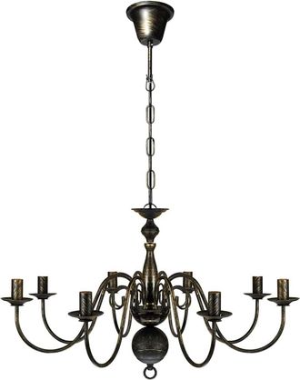 vidaXL L&aacute;mpara De Ara&ntilde;a Antique Metal Negro 8 Bombillas E14 Vidaxl
