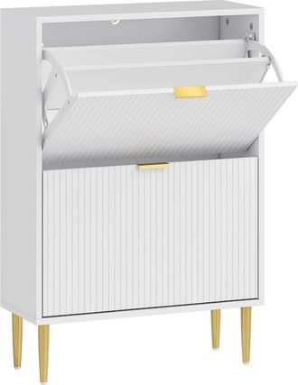 HOMCOM Zapatero estrecho 60x24x91.5 cm blanco