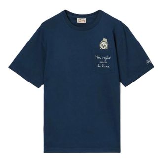 MC2 Saint Barth T-Shirts, male, Blue, Size: 2XL Austin Cotton T-Shirt