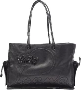 Loewe Pre-owned Crown Logo Leren Tote Bag - Dames - Vintage Shopper - Zwart - ONE Size - Leer - Vintage