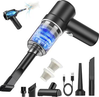 OEM Aspiradora De Coche Inal&aacute;mbrica 2 En 1, Port&aacute;til, Mini, Potente, Con Luz Led, Recargable Por Usb, Para Uso En Seco Y H&uacute;medo, Ideal Para Mascotas, Hoga