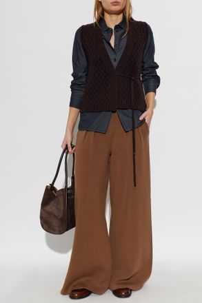 Max Mara Lembo Wool Vest, Womens, Brown