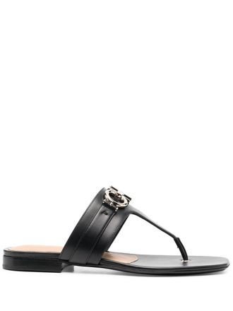 Ferragamo Sandalen met logoplakkaat - Zwart