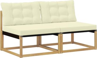 vidaXL Sof&aacute; Intermedio De Exterior 2 Plaza Madera De Acacia S&oacute;lida Vidaxl