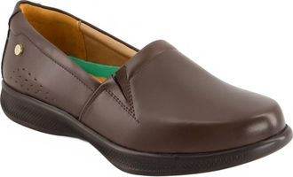 Andrea Womens Ultra Comfort Leather Loafers In Brown