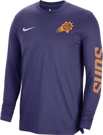 Nike x NBA Dri-FIT Brooklyn Nets Long Sleeve Pre-Game T-Shirt Purple FB3490-566