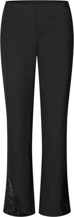 Sams&oslash;e & Sams&oslash;e Wijde broek - Dames - Broeken - Zwart - Maat: M Leer