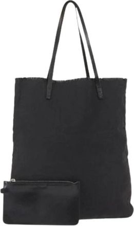 Fendi Pre-owned Vintage Canvas Tote Bag - Dames - Vintage Shopper - Zwart - ONE Size - Vintage
