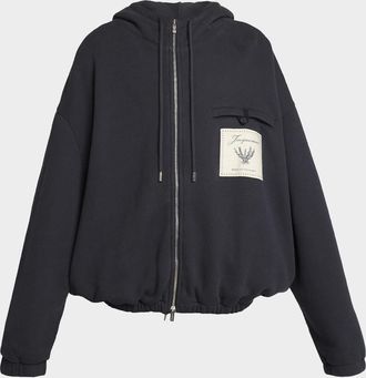 Jacquemus Men & apos;s The Torneo Rosemary Label Full-Zip Hoodie