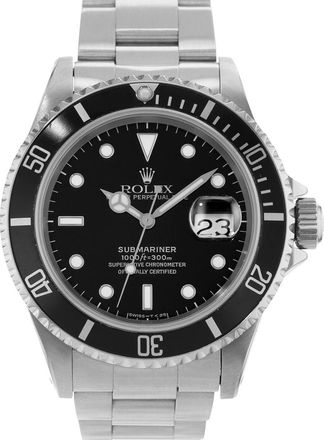 Rolex Pre-owned Rolex Submariner Date Automatic Chronometer Black Dial Mens Watch 16610 BKSO