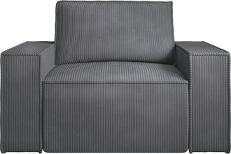 Vente-Unique Sill&oacute;n de pana gris antracita AMELIA