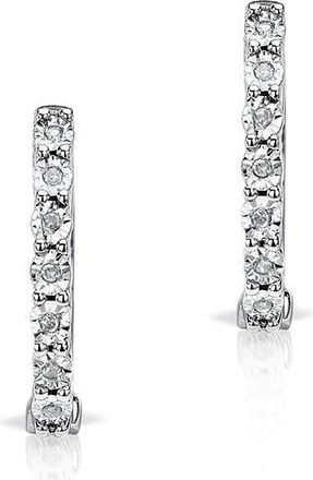 The Diamond Store 0.06ct Diamond and 9K White Gold Earrings - H4557