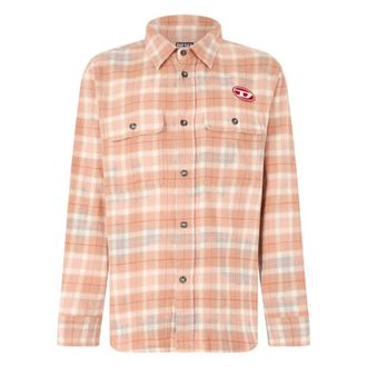 Diesel S-Cross Flanellen Overhemd - Heren - Casual Overhemden - Beige - L - Katoen - Overhemden