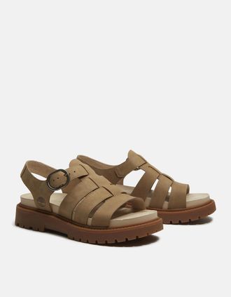 Timberland Womens Timberland Clairemont Way Nubuck Womens Fisherman Sandals - Mid Beige - Brown - Size: E/7