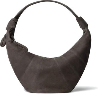 Christophe Lemaire Fortune Croissant topstitched bag - unisex - CALFSKIN/Cotton - OS - Brown