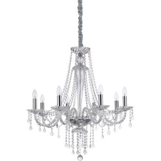 Ideal Lux Amadeus - L&aacute;mpara Colgante De 8 Luces Transparente, E14 - Ideal Lux