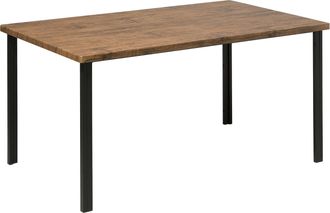 Beliani Mesa De Comedor De Madera Oscura Con Patas De Metal Estilo Industrial Laredo