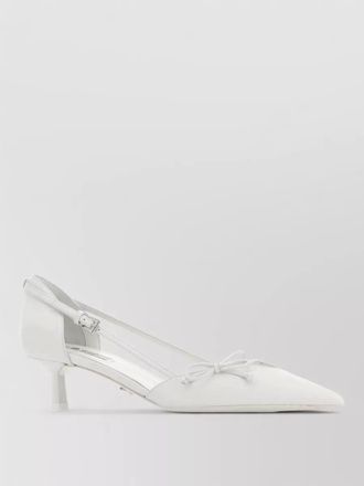 Prada leather pumps bow detail kitten heel