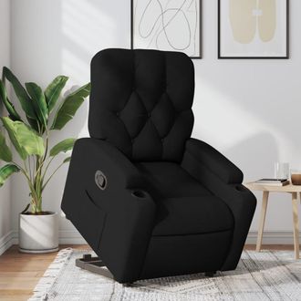 vidaXL Sill&oacute;n Reclinable Elevable Tela Negro Vidaxl