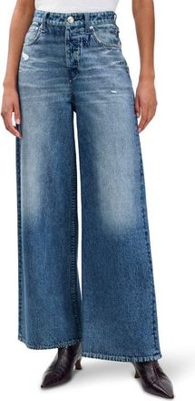 Rag & Bone Miramar Sofie High Waist Ankle Wide Leg Terry Sweatpant Jeans in Minetta at Nordstrom, Size 32