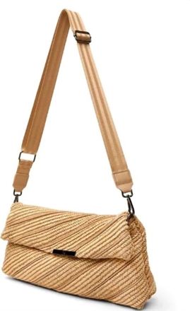 Think Royln Embrace Clutch In Beige Sand Raffia