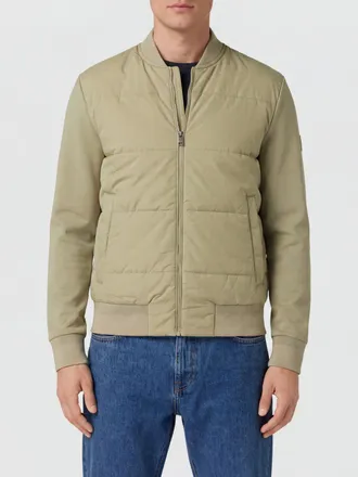 HUGO BOSS Quilted Cotton Blend Bomber Jacket with Zip Closure