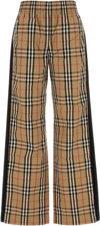 Burberry Geruite katoenen broek - Dames - Wijde Broeken - Veelkleurig - XS - Katoen - Broeken